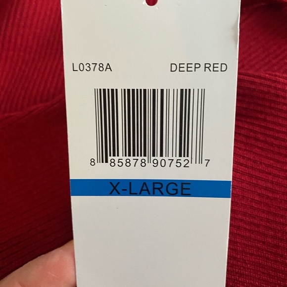 NINA LEONARD sleeve-up rib knit red sweater dress/size XL - Picture 6 of 7